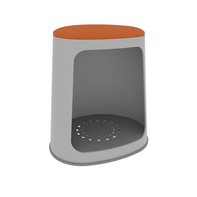 Rebel Mobile Stool: Grey