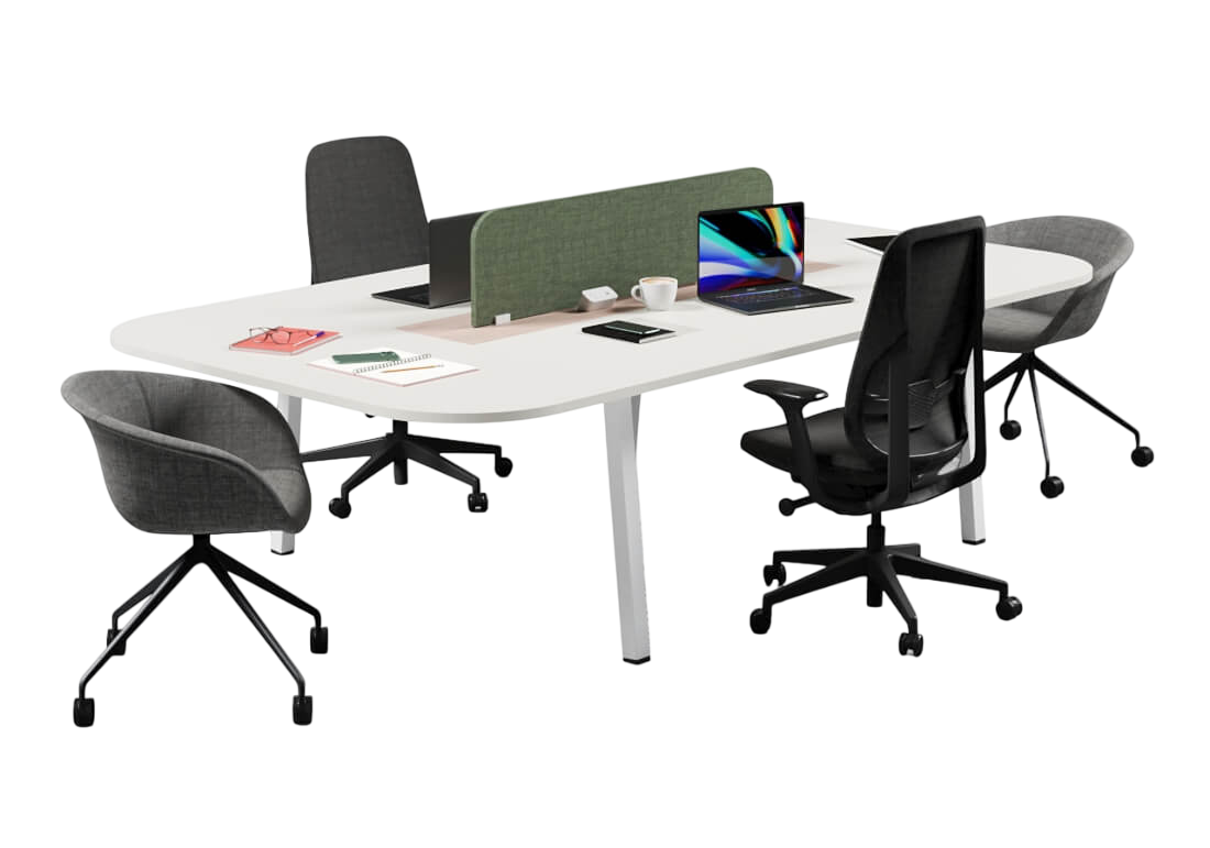 Shinto S2 Bloom 4-Person Workstation by VE Furniture
