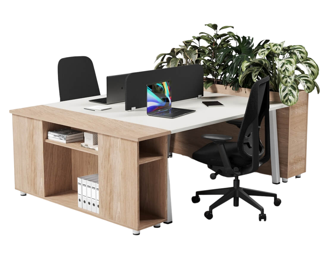 Shinto S2 Pair 2-Person Workstation by VE Furniture