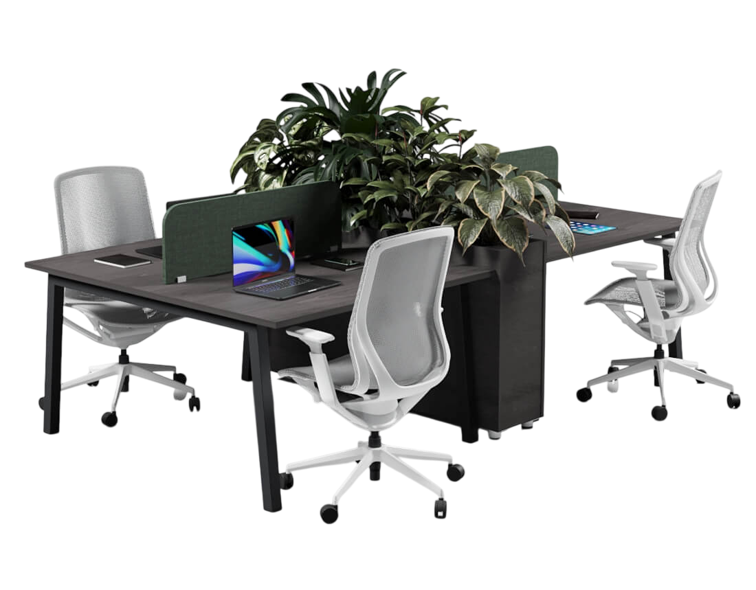 Shinto S2 Bloom 4-Person Workstation by VE Furniture