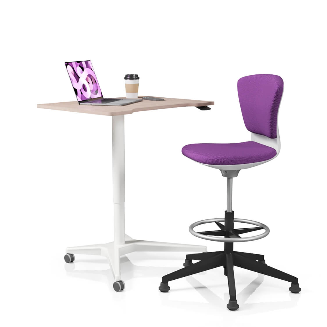 Pillar Curve Height-adjustable Table