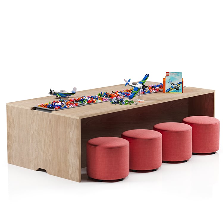 Island Bench with Tote Boxes